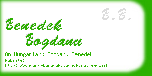 benedek bogdanu business card